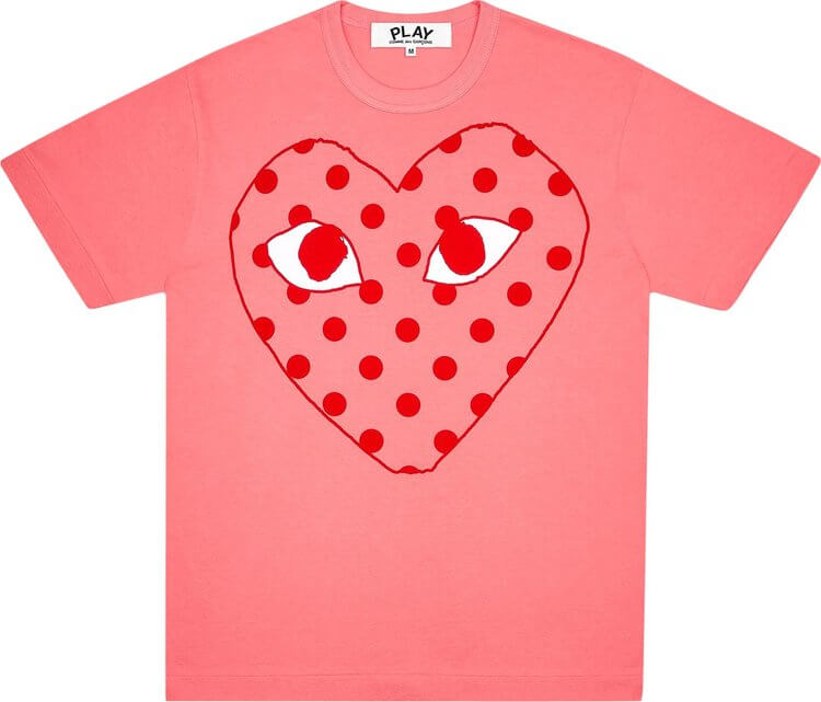 Футболка Comme des Garçons PLAY Pastelle Polka Dot Logo 'Pink', розовый - фото