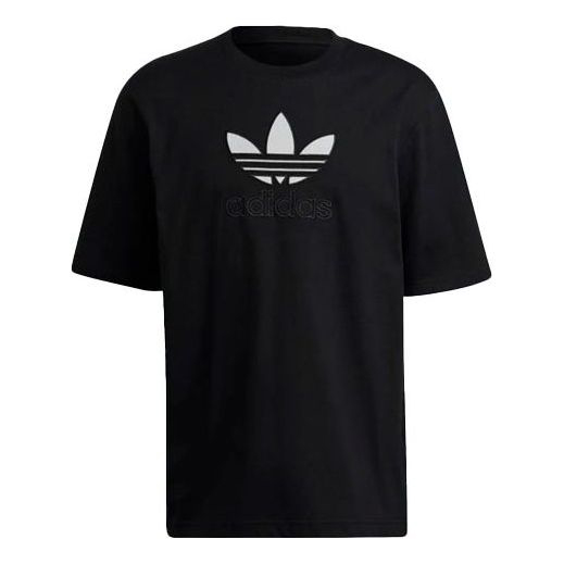 Футболка Adidas originals Logo Large Pattern Sports Round Neck Short Sleeve Black, Черный