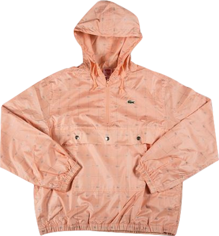 Анорак Supreme x Lacoste Reflective Grid Nylon Anorak 'Peach', оранжевый - фото