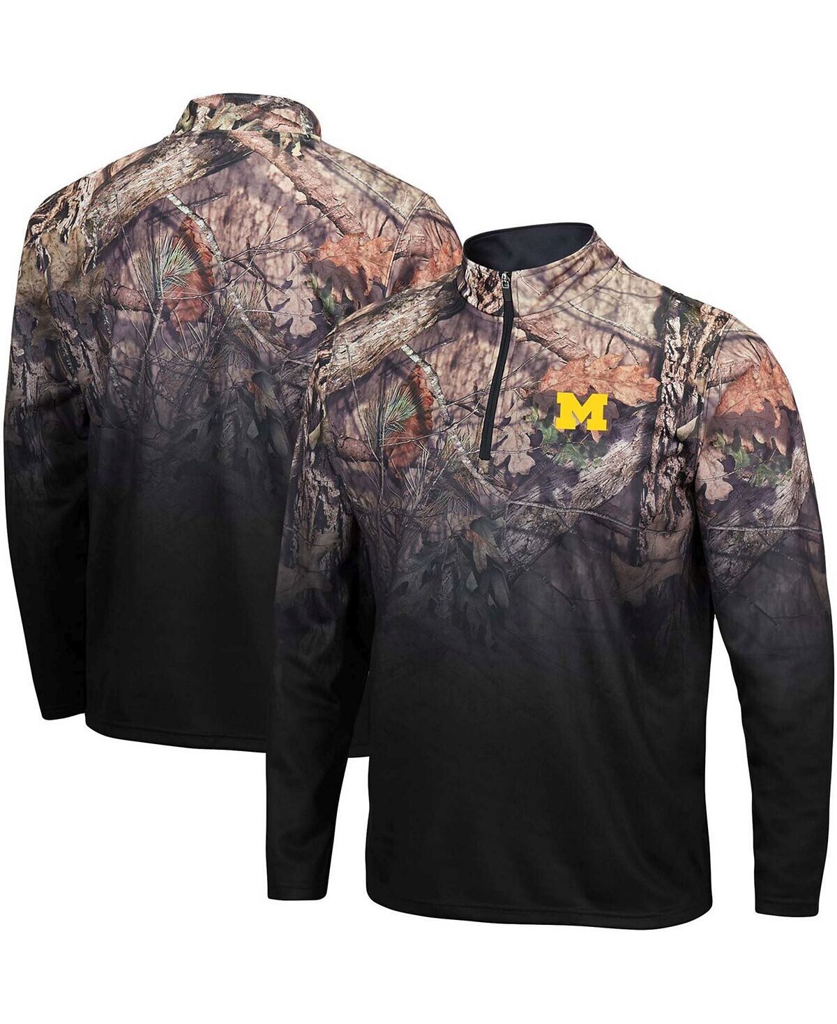 

Мужская черная куртка michigan wolverines mossy oak fleet ii с молнией на четверть Colosseum, черный