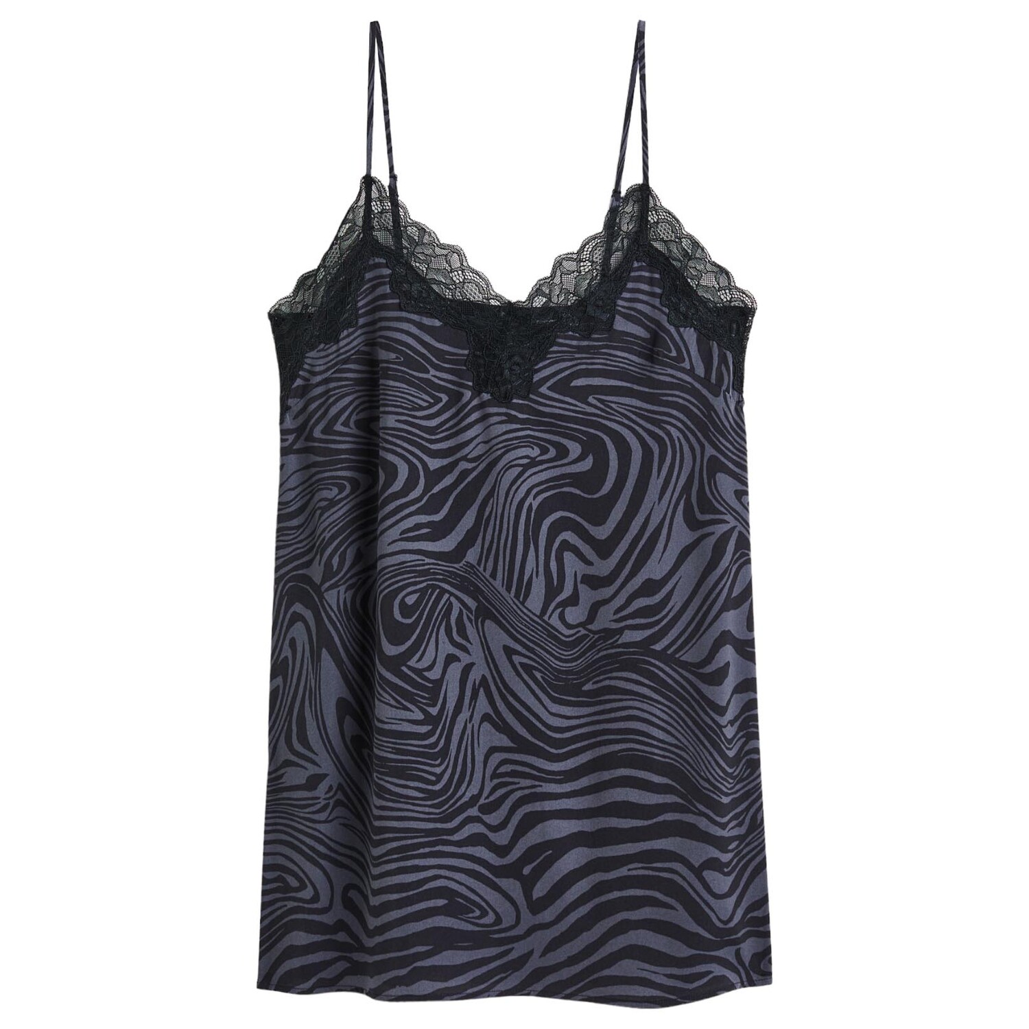

Ночная рубашка H&M Patterned Satin, темно-фиолетовый