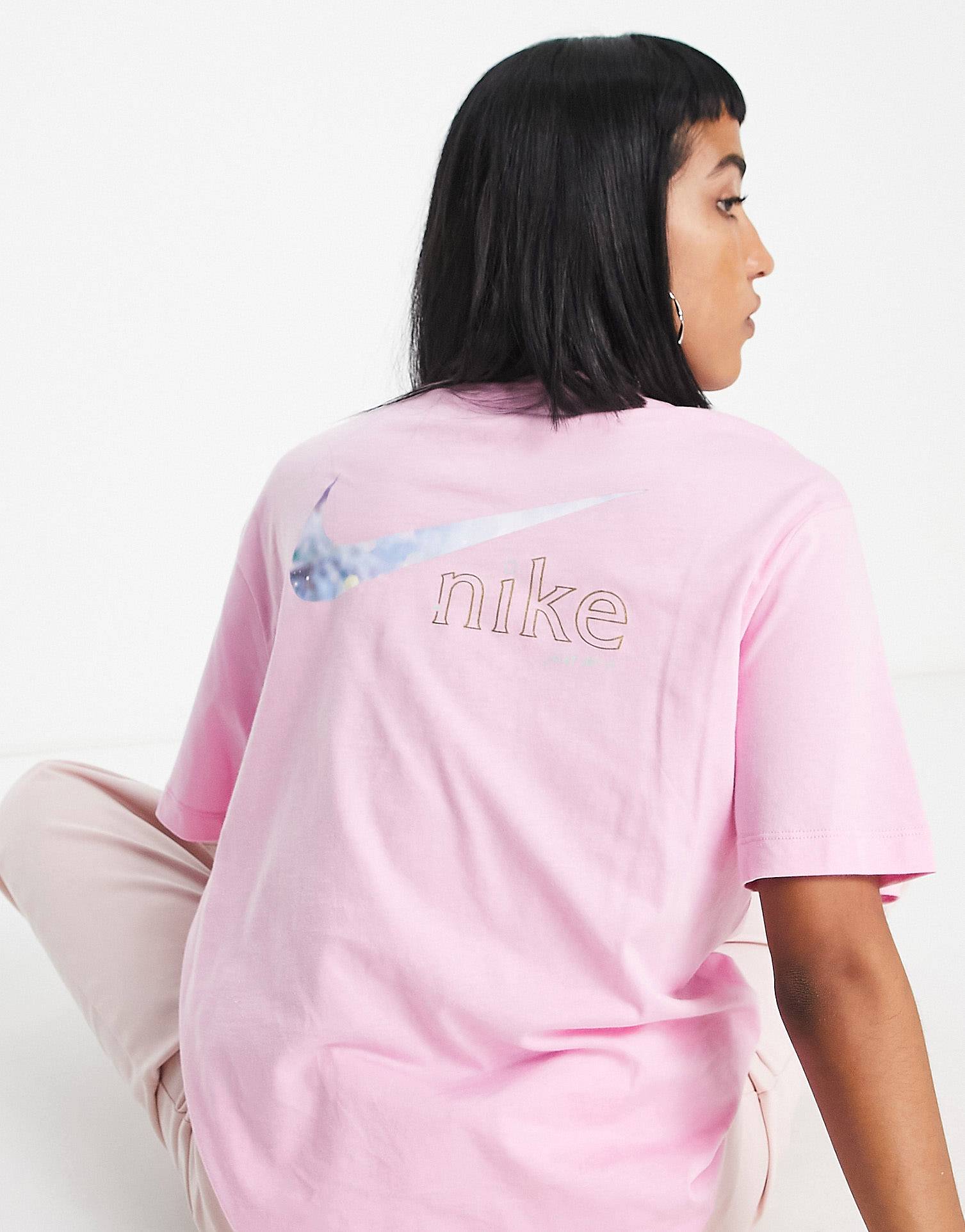 Розовато лиловая Oversize футболка бойфренда Nike