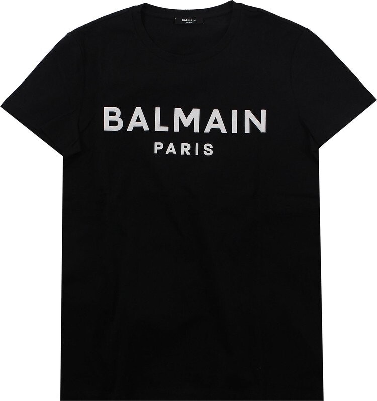 

Футболка Balmain Logo Print T-Shirt 'Black/White', черный