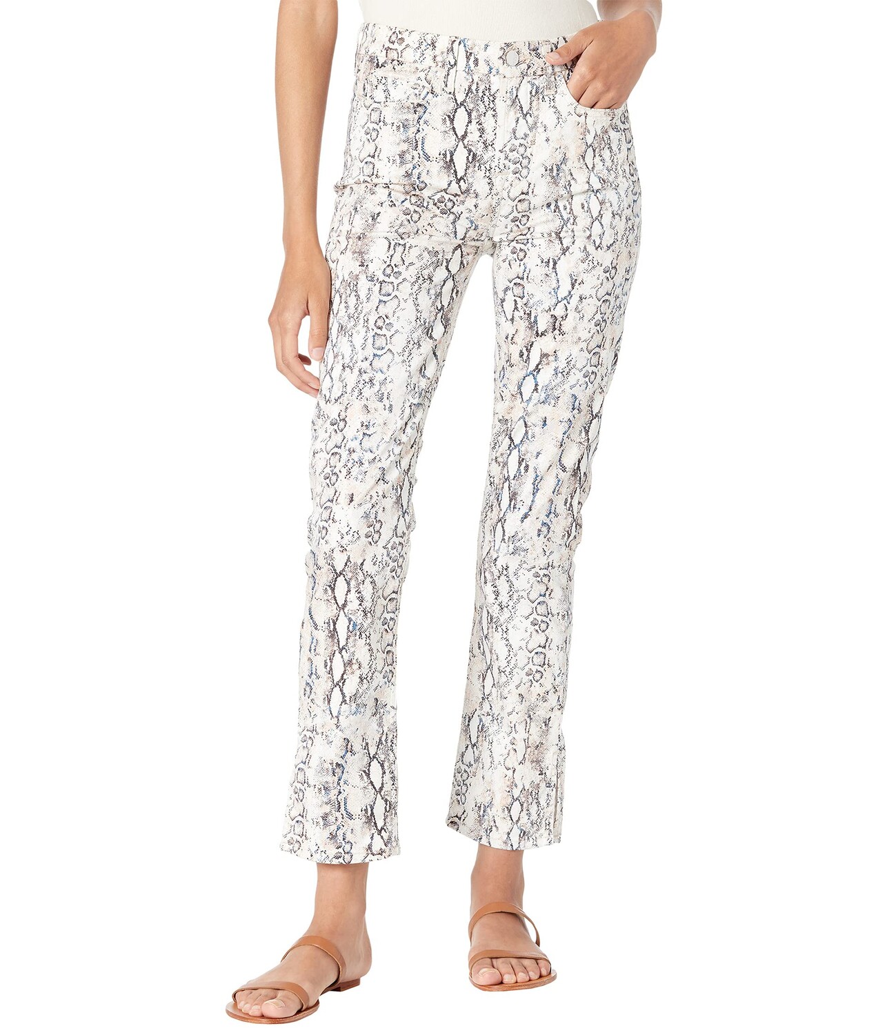 

Джинсы JEN7, Printed Ankle Straight Jeans