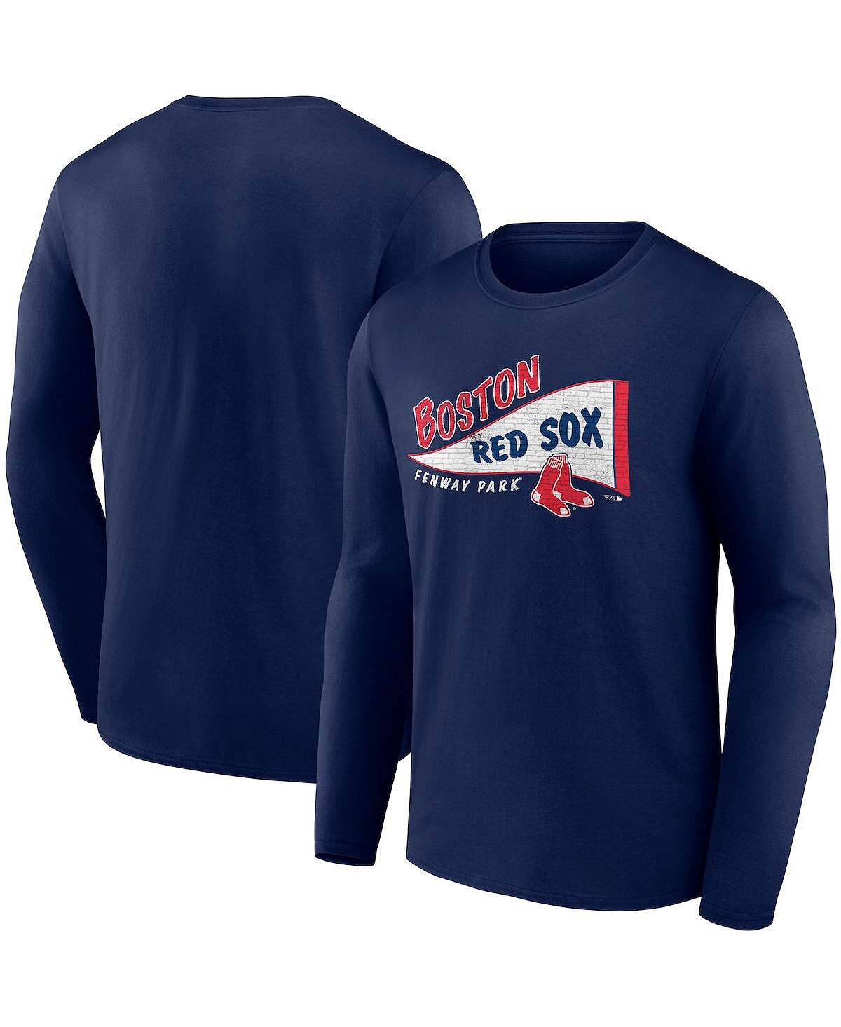 

Мужская фирменная темно-синяя футболка с длинным рукавом boston red sox wordmark hometown collection Fanatics, синий