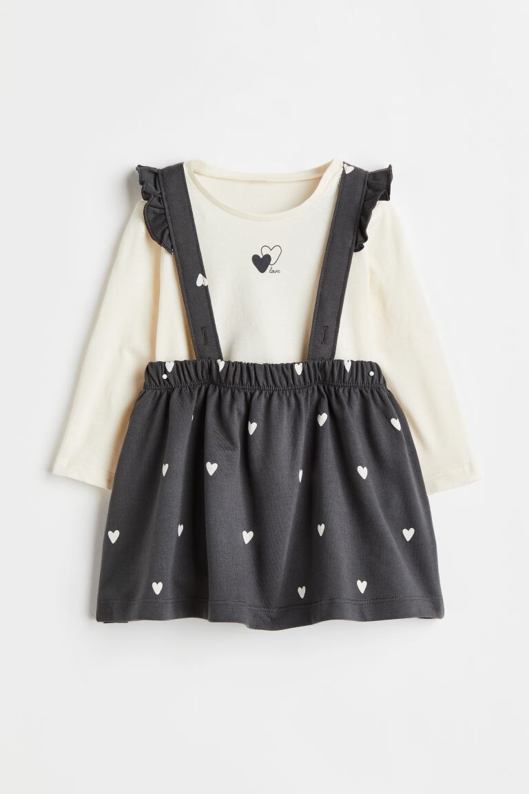 

Печатный набор из 2 предметов H&M, темно-серый/сердце