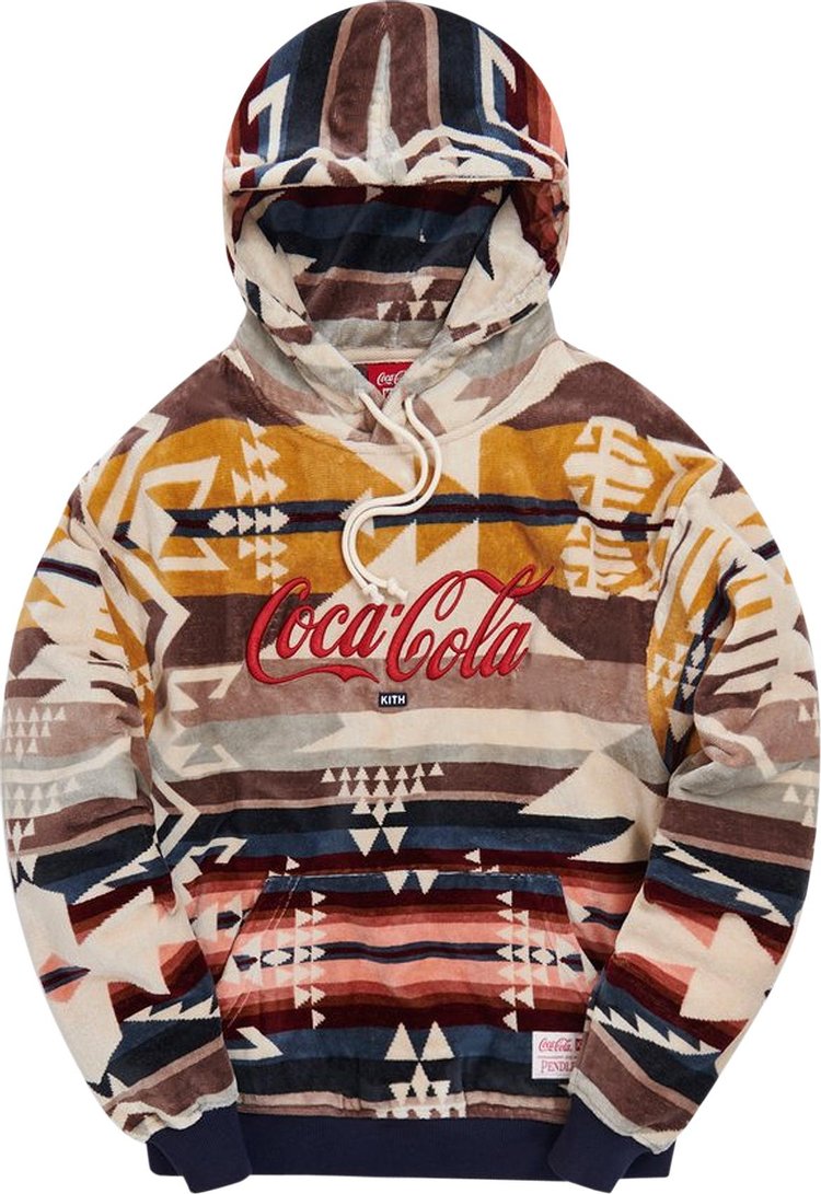 Худи Kith x Coca-Cola x Pendleton Terry Williams 3 Hoodie 'Ivory/Multi', кремовый - фото