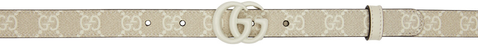 

Бежевый ремень с узором GG Marmont Gucci