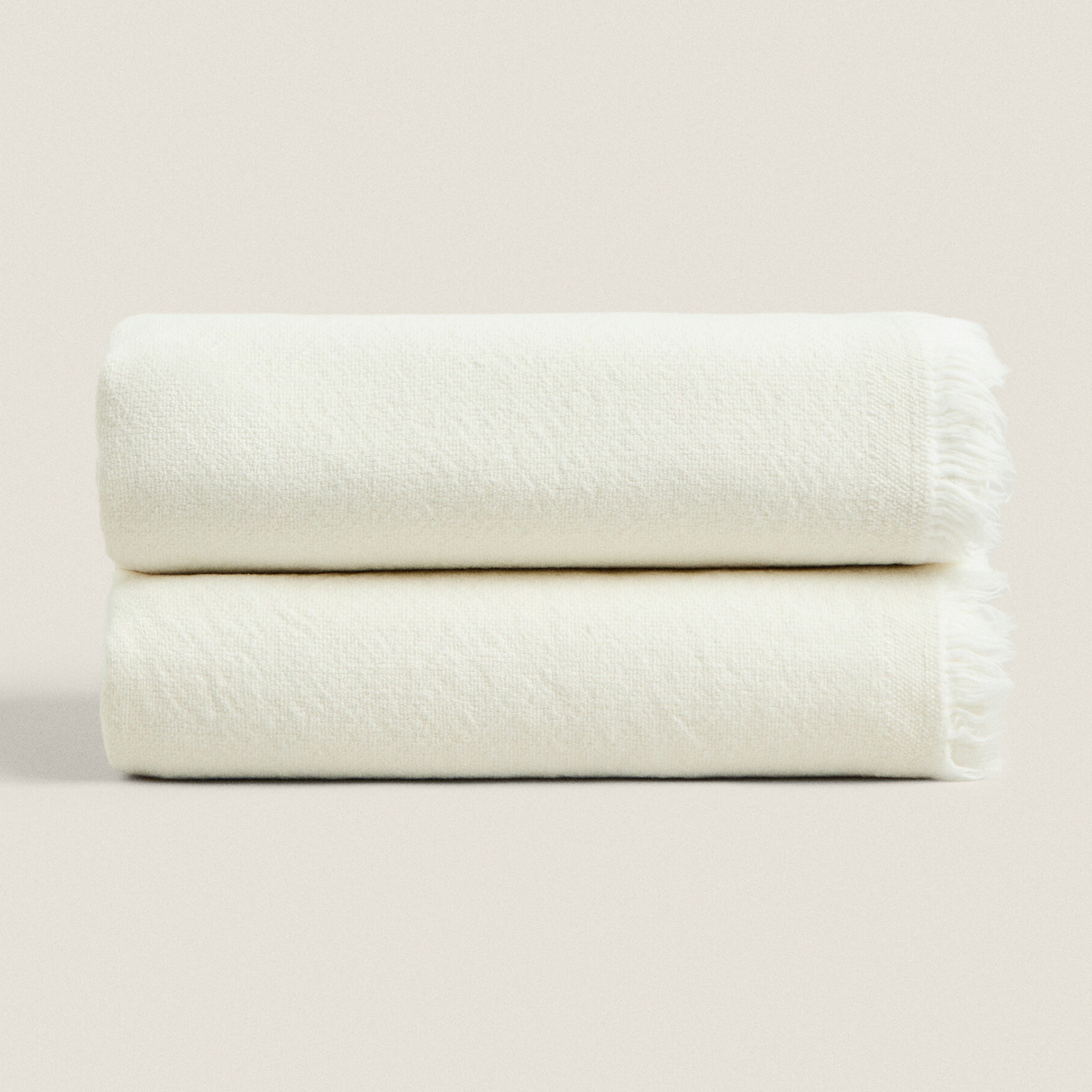 Плед Zara Home Cotton Multi-purpose, кремово-белый фото