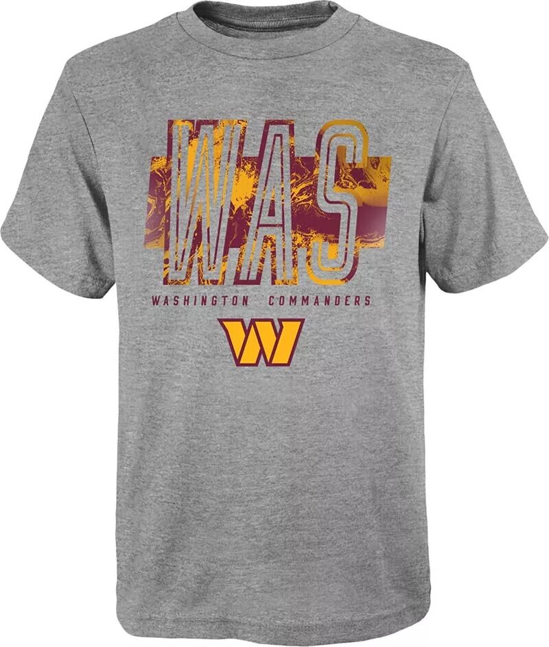 

Nfl Team Apparel Для мальчиков, серая футболка Washington Commanders с сокращенной надписью