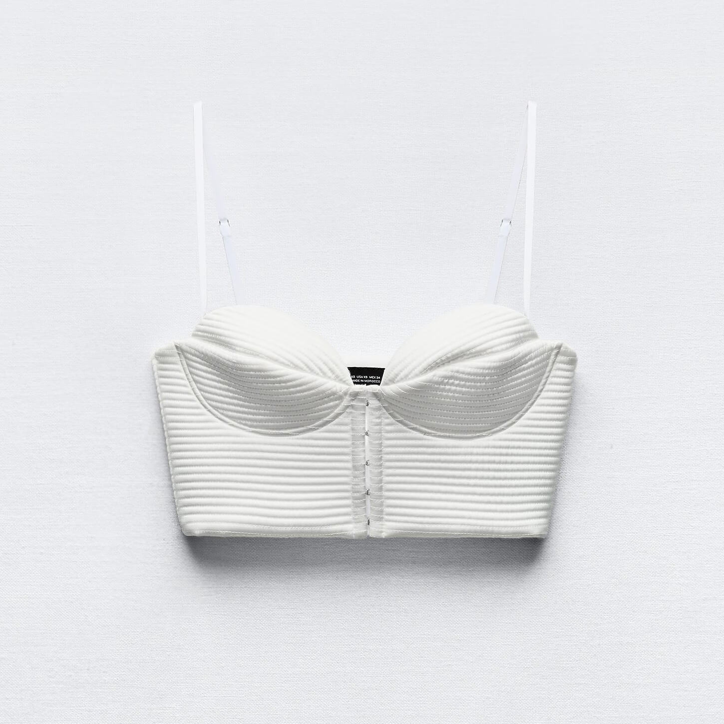 Топ Zara Satin Corsetry-inspired, белый топ zara satin corsetry inspired белый