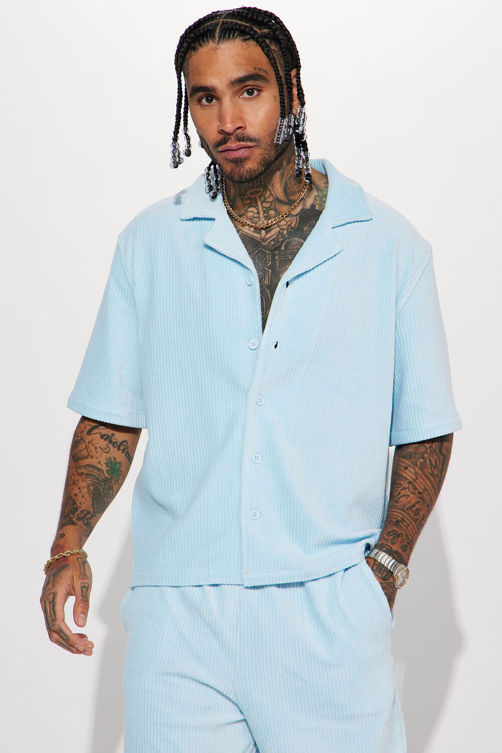 

Рубашка Fashion Nova FNMH1177, синий