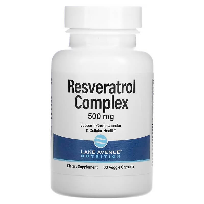 Комплекс с ресвератролом Lake Avenue Nutrition 500 мг, 60 капсул комплекс витаминов группы в lake avenue nutrition 90 капсул