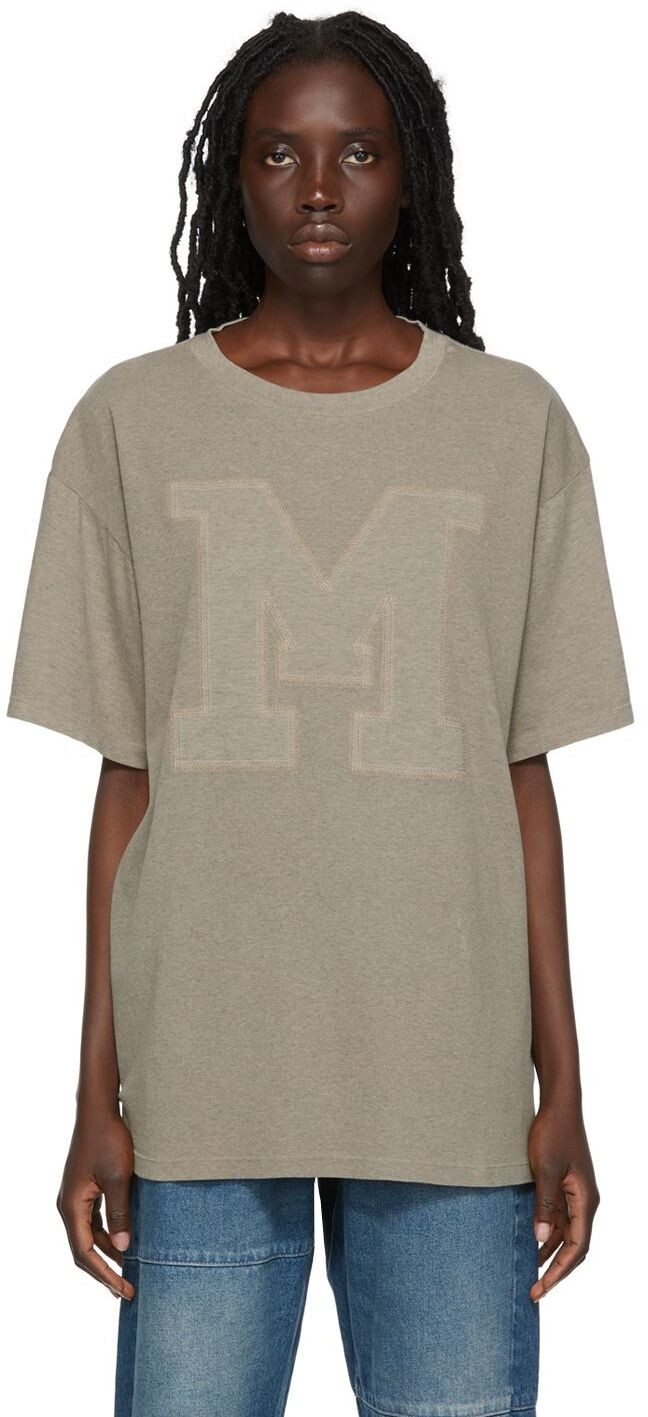 

Серая футболка с буквой \М\"" MM6 Maison Margiela