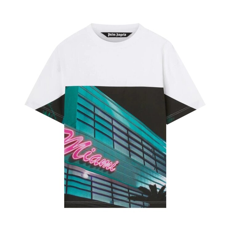 

Футболка Palm Angels Getty Miami Classic Tee 'White/Multicolor', белый