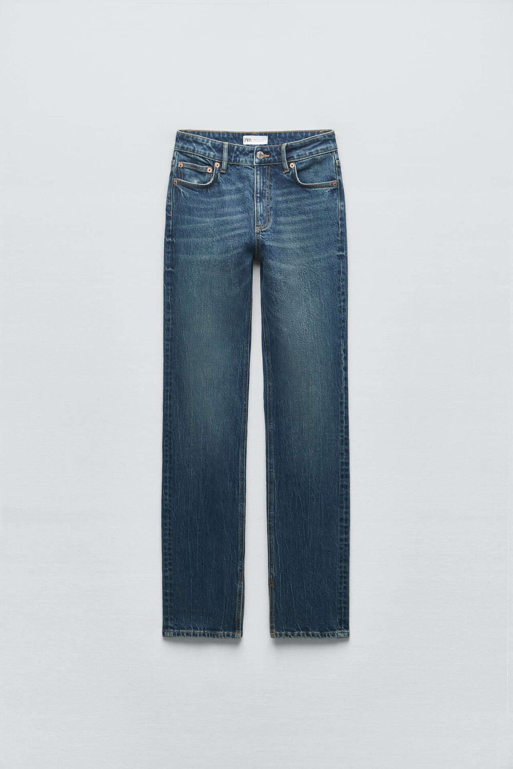

Джинсы Zara Slim Fit Split Hem TRF, синий