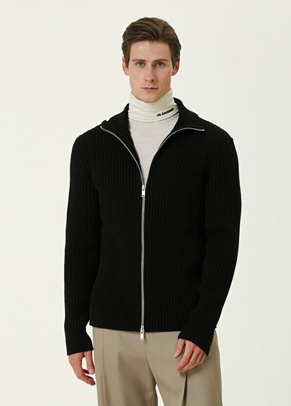 

Кардиган из фактурного трикотажа в черную полоску Jil Sander