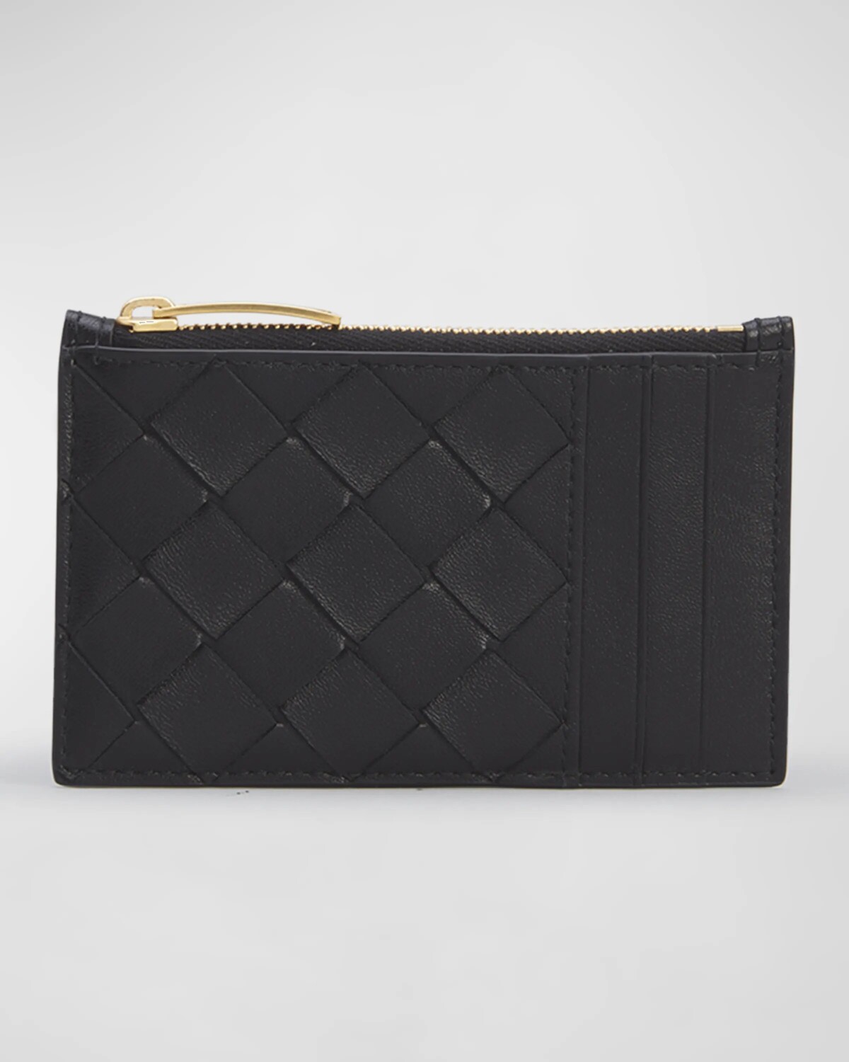 

Чехол для карточек на молнии Bottega Veneta, цвет Black