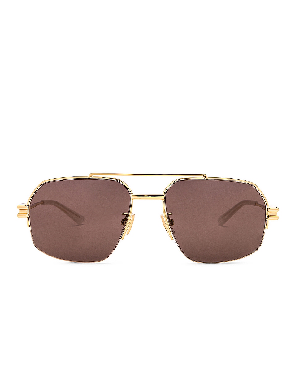 Солнцезащитные очки Bottega Veneta Lock Metal, цвет Shiny Gold LV солнцезащитные очки bottega veneta metal frame цвет shiny gold