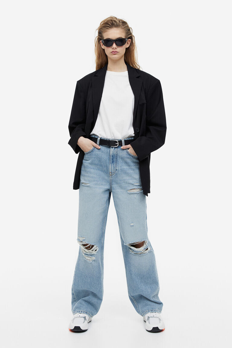 

Мешковатые высокие джинсы 90-х годов H&M, синий