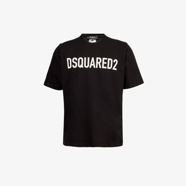 

Футболка свободного кроя из хлопкового джерси с логотипом Dsquared2, черный