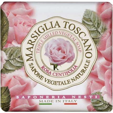 Растительное мыло тройного помола Marsiglia Toscano Rosa Centifolia 7 унций, Nesti Dante