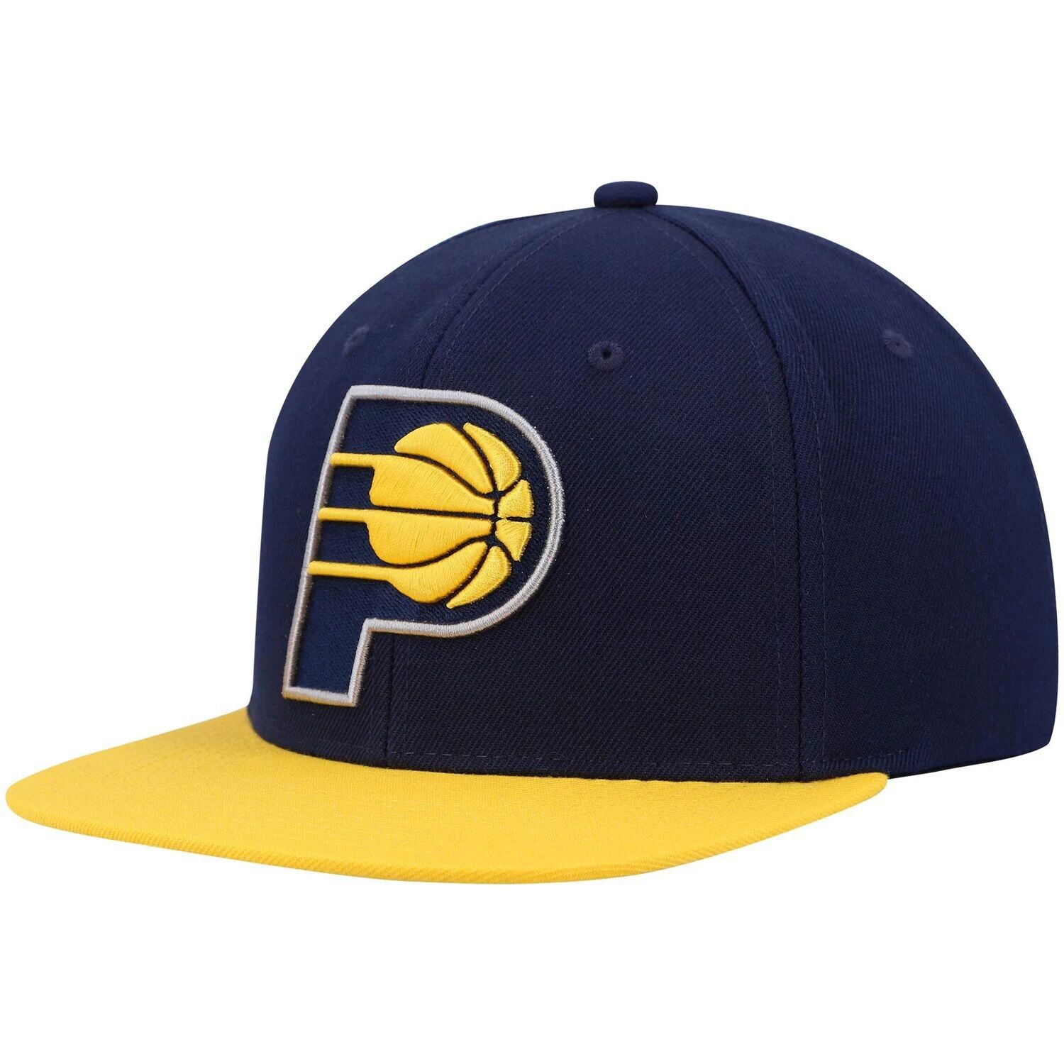 

Мужская двухцветная бейсболка Snapback 2.0 темно-синего/золотого цвета Mitchell & Ness Indiana Pacers Team