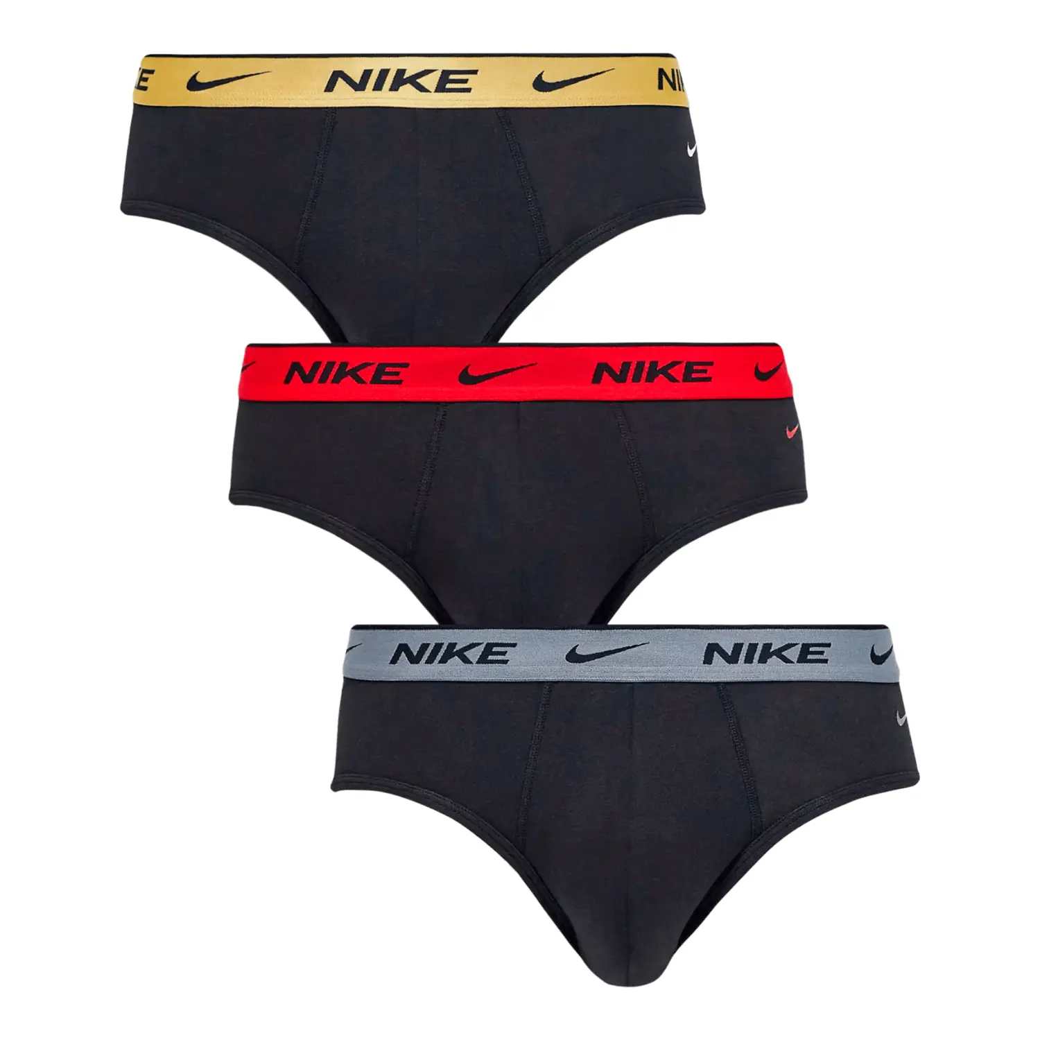 

Трусы брифы Nike Hipster 3 Pack In With Metallic Waistbands, 3 предмета, черный