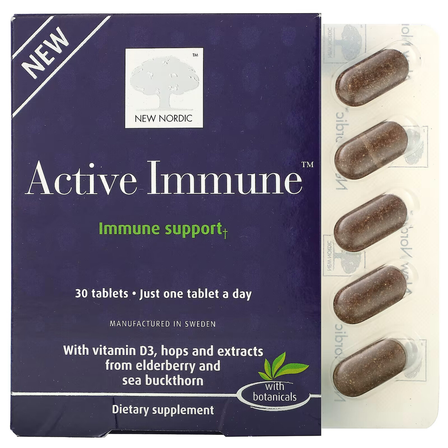 

New Nordic, Active Immune, иммунная поддержка, 30 таблеток