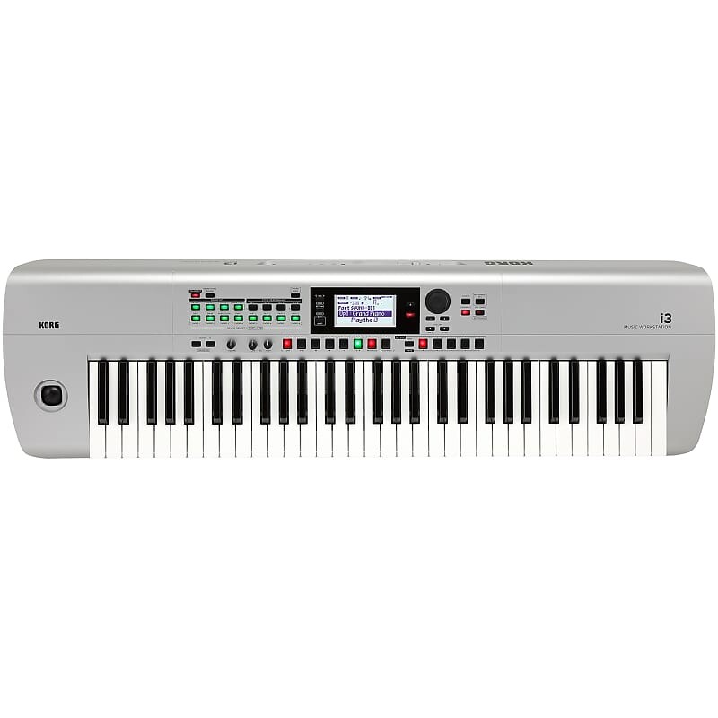 

Korg i3 61-клавишная портативная музыкальная рабочая станция с питанием от батареи, синтезатор, серебристый I3-MS