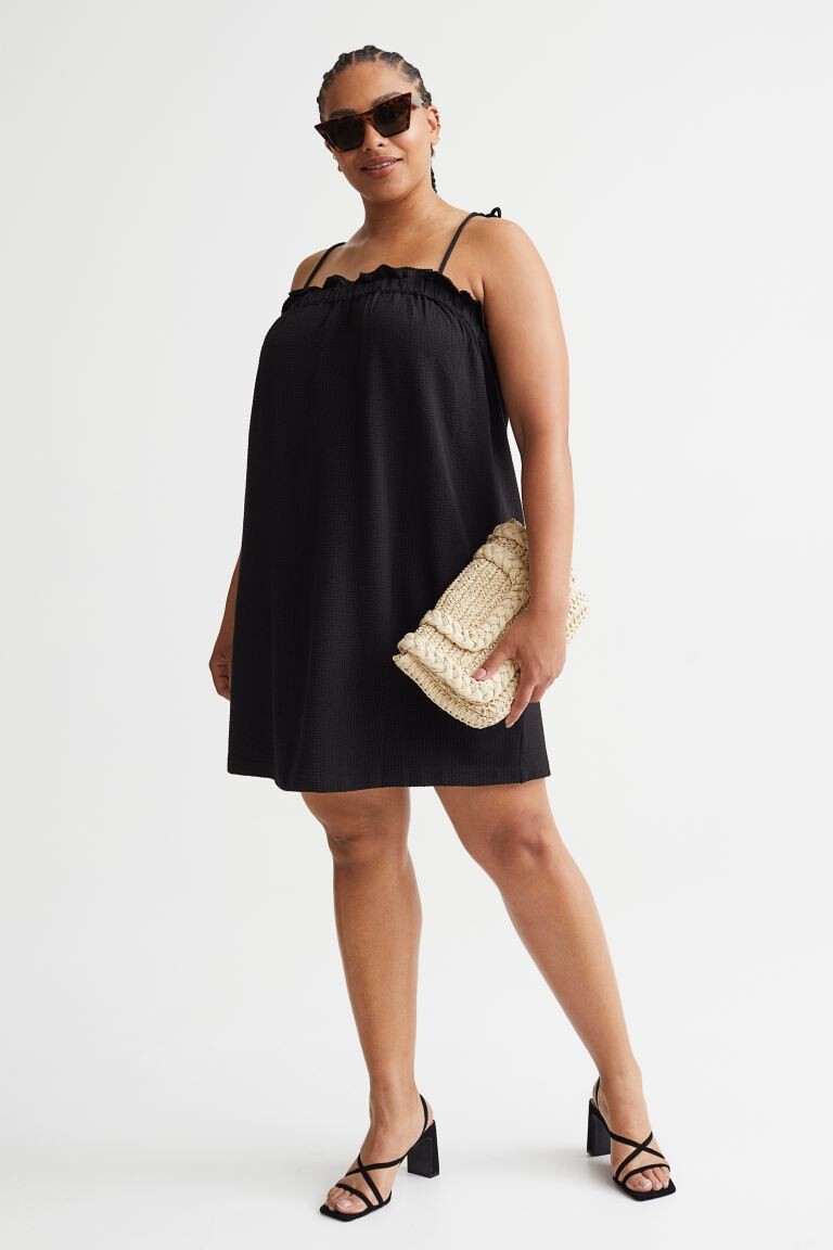 

Платье из вафельного джерси H&M, черный