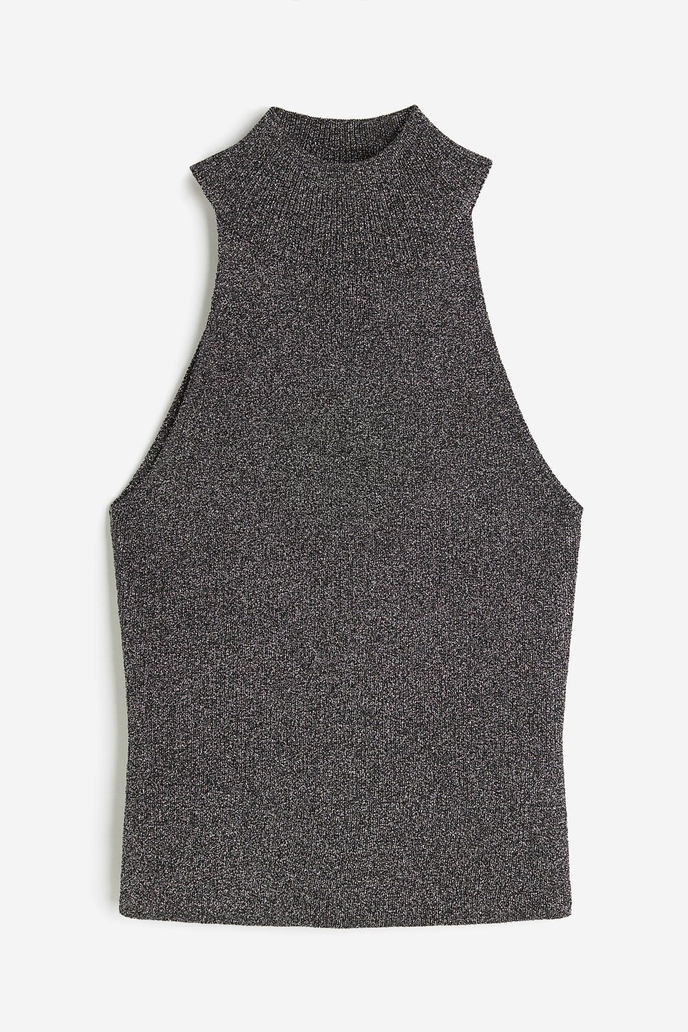 

Топ H&M Glittery Mock Turtleneck, черный/серебристый
