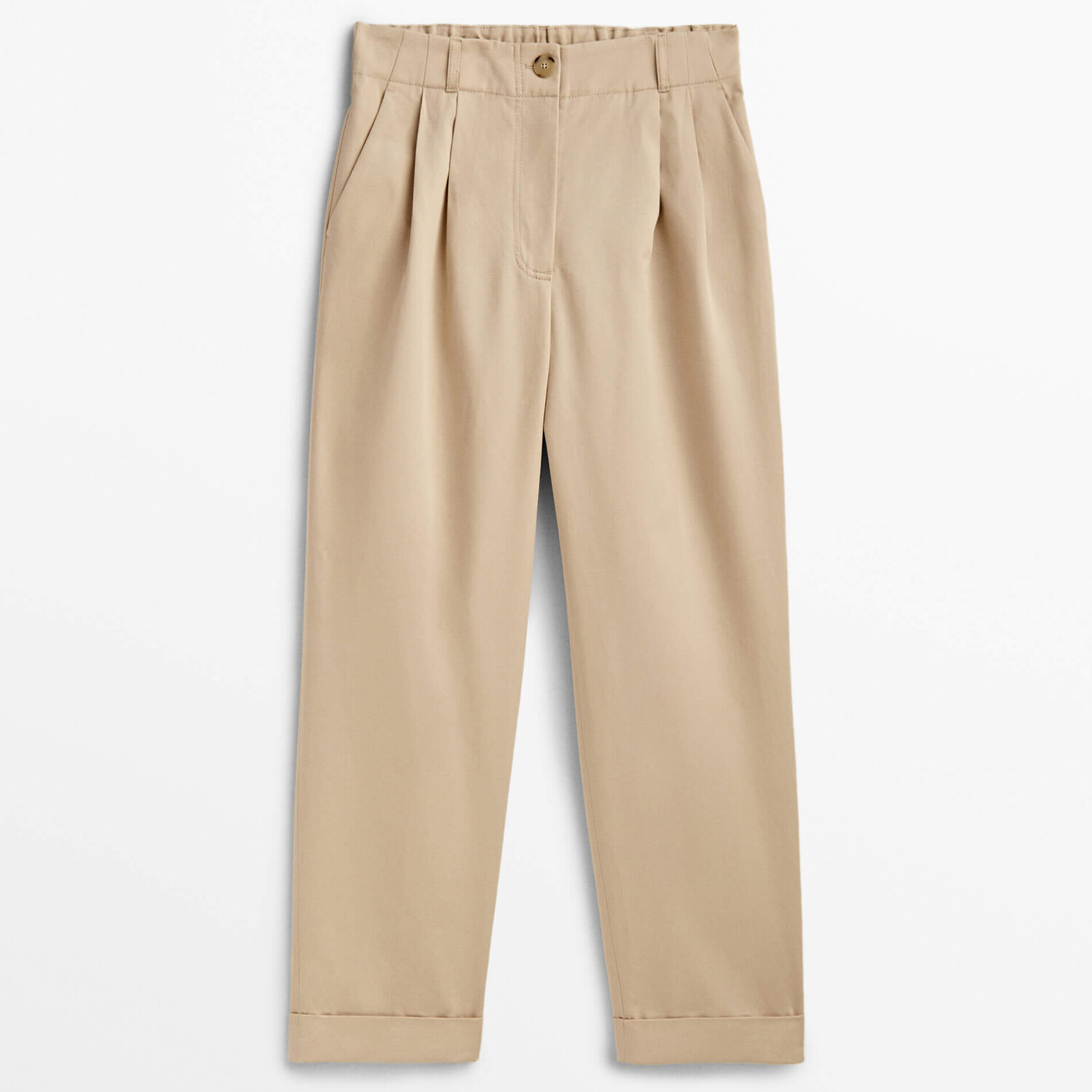 

Брюки Massimo Dutti With Elastic Waistband, светло-бежевый