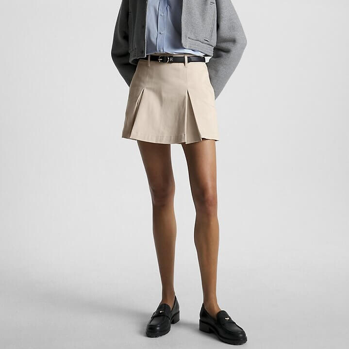 

Мини-юбка Tommy Hilfiger Pleated Chino, бежевый