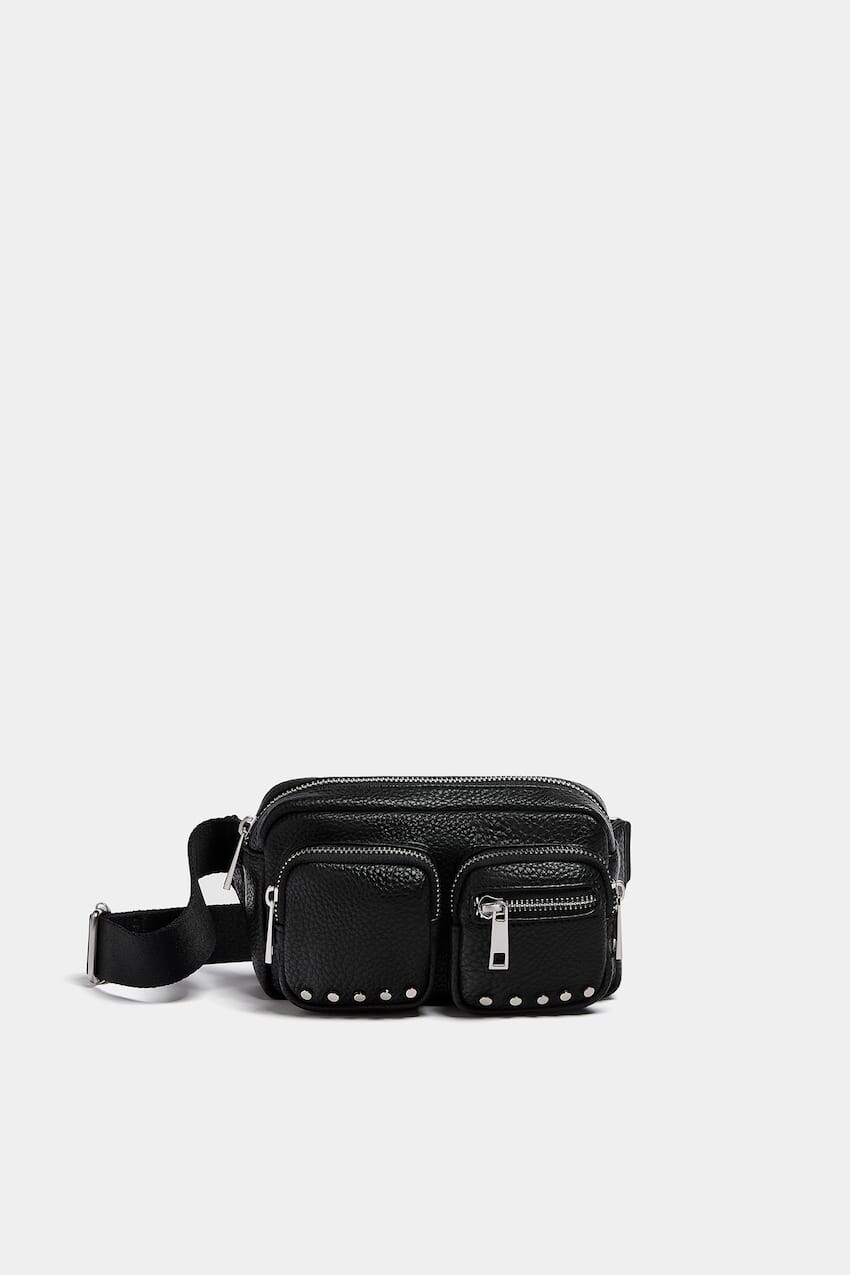 

Поясная сумка с карманами Pull&Bear, черный