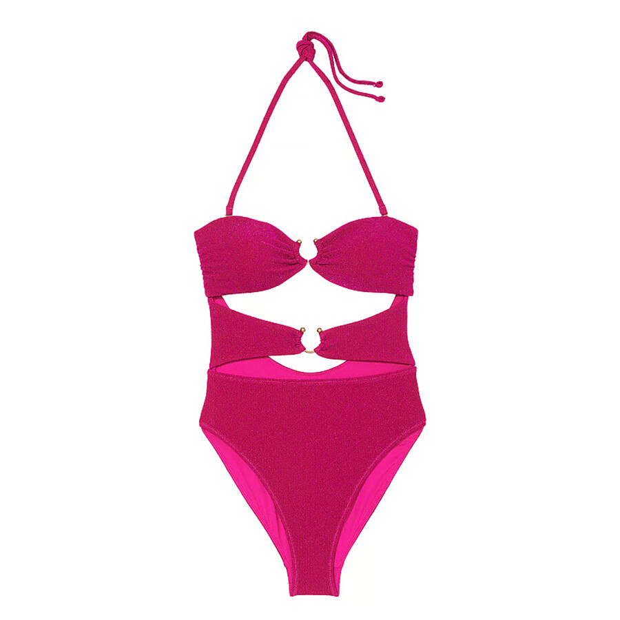 

Купальник Victoria's Secret Swim Shimmer Cut-Out Bandeau One-Piece, розовый