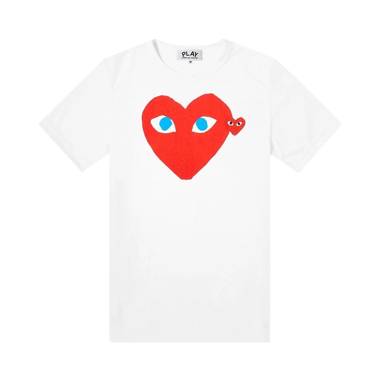 

Футболка Comme des Garçons PLAY Double Heart Logo T-Shirt White, белый