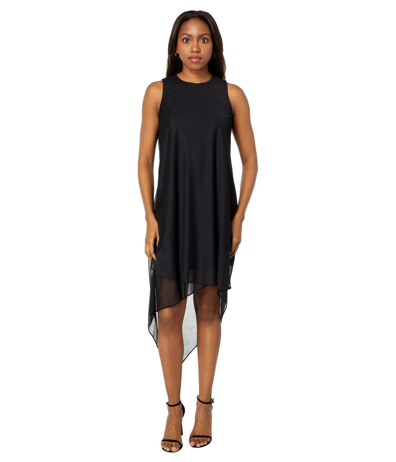 

Платье Vince Camuto, Matte Jersey Chiffon Pullover High-Low Asymmetrical Tier Float