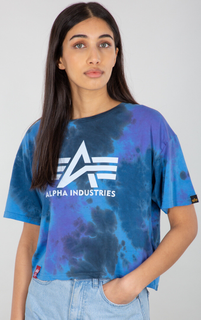 

Футболка Alpha Industries Big A Batik женская, сине-пурпурная