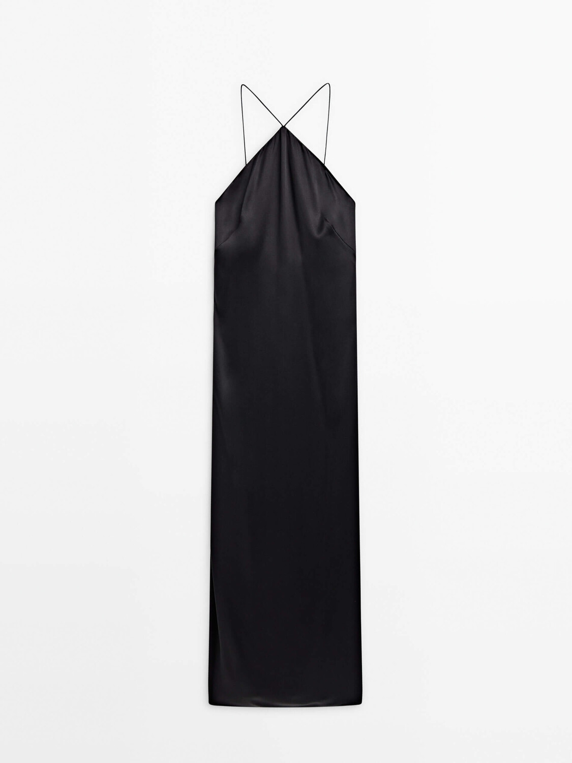 

Платье Massimo Dutti Long Satin Strappy, черный