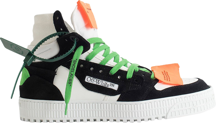 Кроссовки Off-White Off-Court 3.0 High White Black Green, белый кроссовки lacoste court lisse black off white