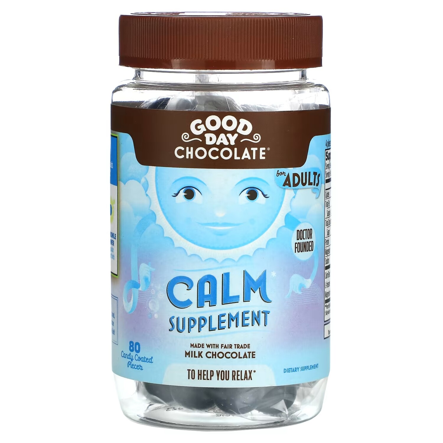 

Успокаивающая Добавка для Взрослых Good Day Chocolate, 80 кусочков покрытых оболочкой