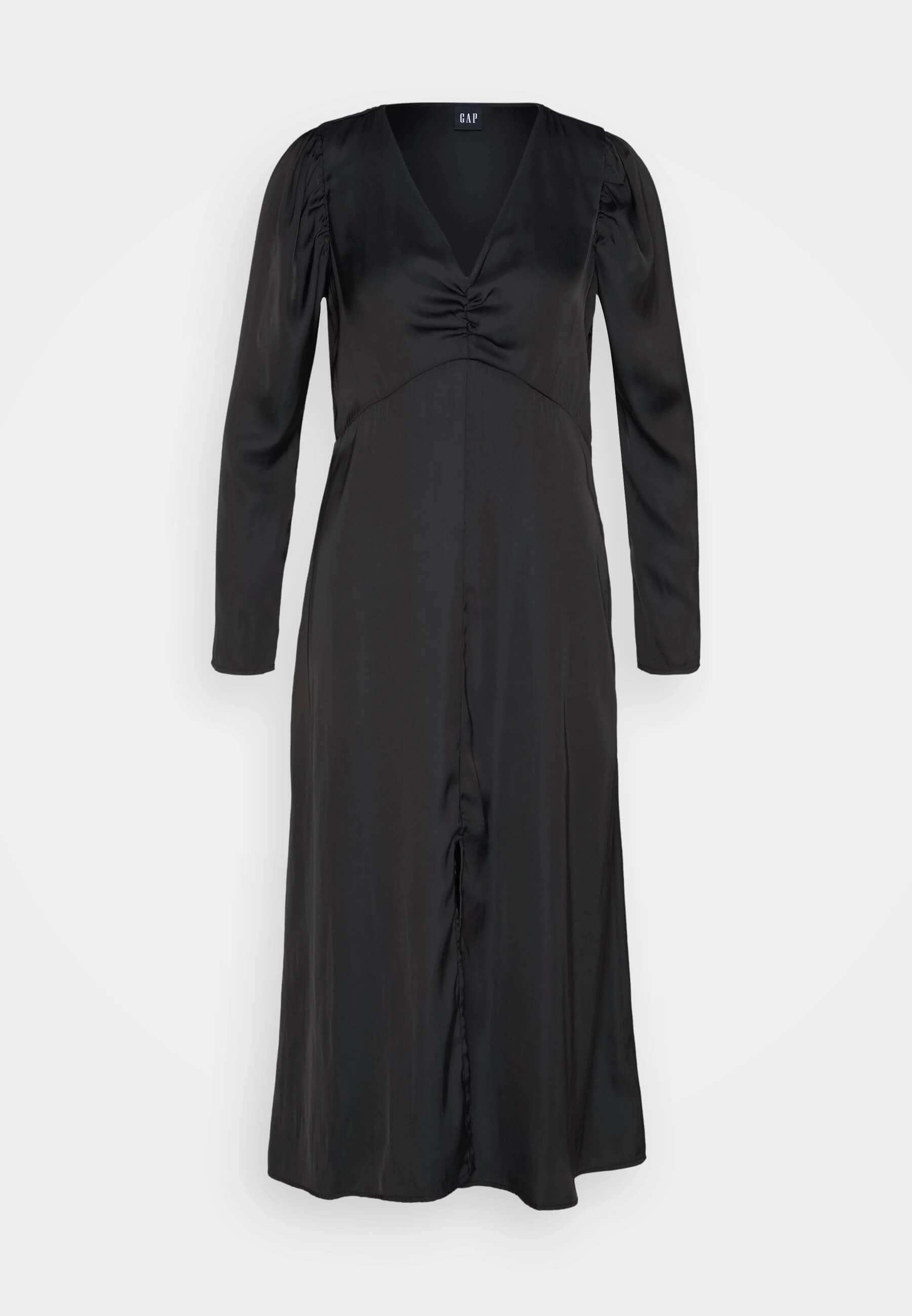 Платье Gap Puff Midi Elegant, черный классические вечерние платья pleindi новинка трапециевидное короткое платье до колен с v образным вырезом элегантное формальное платье для с