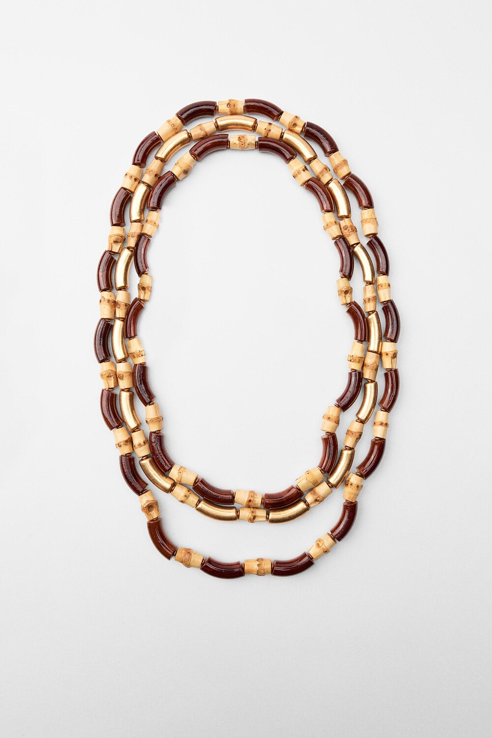 

Ожерелье Zara Contrast Wooden 3 Pack, коричневый