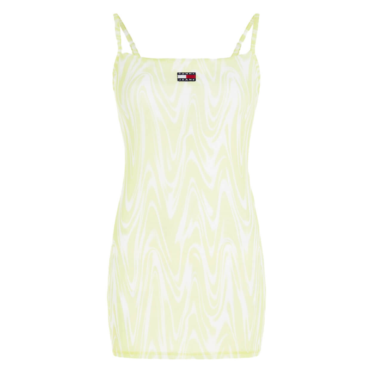 

Платье Tommy Jeans by Tommy Hilfiger Wavy Print Mesh Slip, желтовато-зеленый
