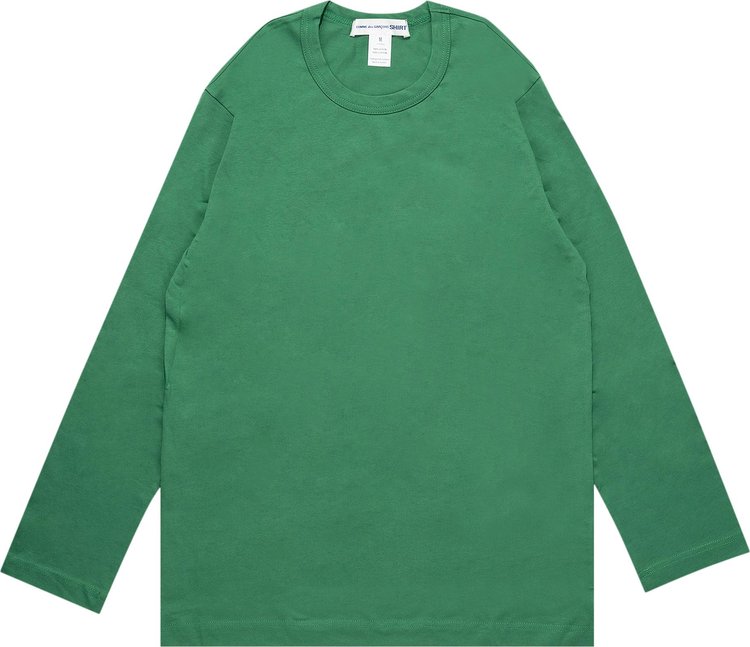 Футболка Comme des Garçons SHIRT Rear Logo Long-Sleeve T-Shirt 'Green', зеленый - фото