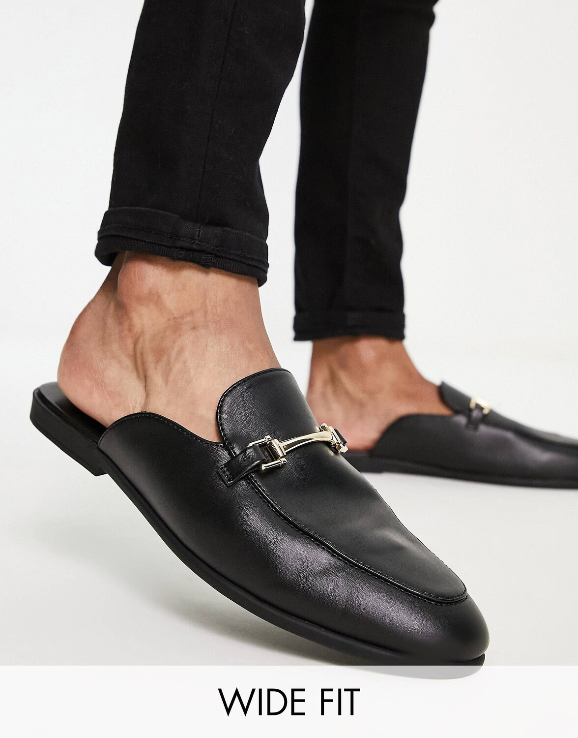 

Черные лоферы без спинки из искусственной кожи ASOS DESIGN