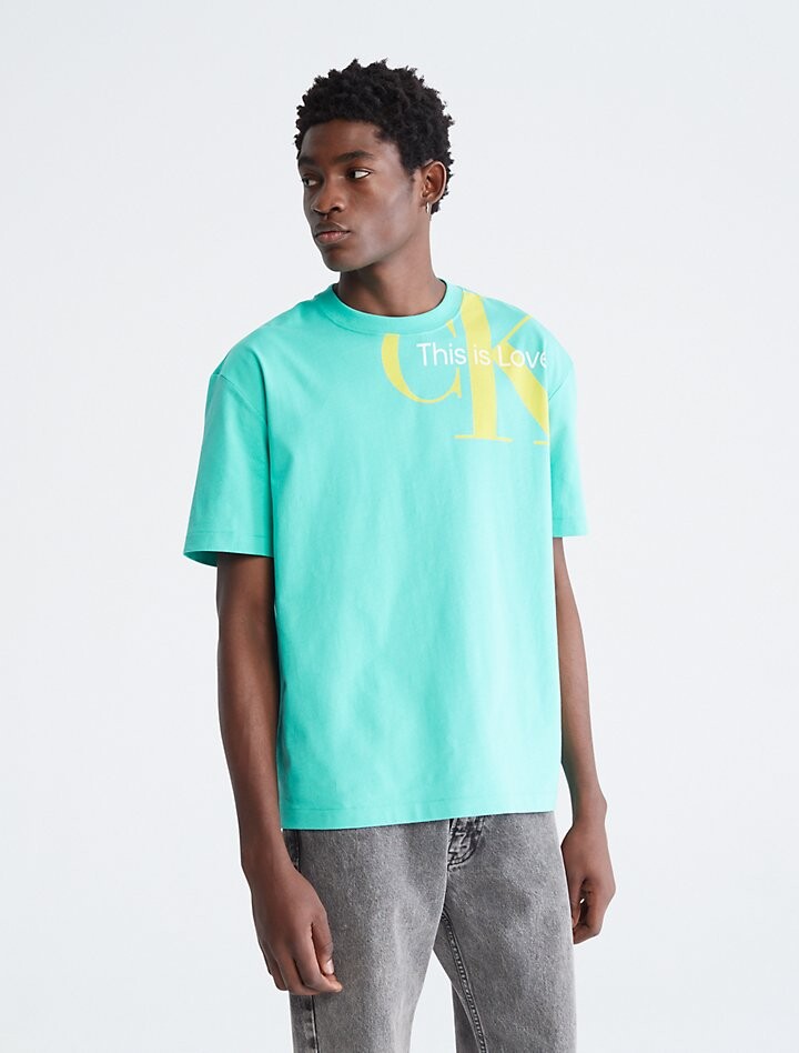 

Футболка Pride из джерси с круглым вырезом Calvin Klein, зеленый