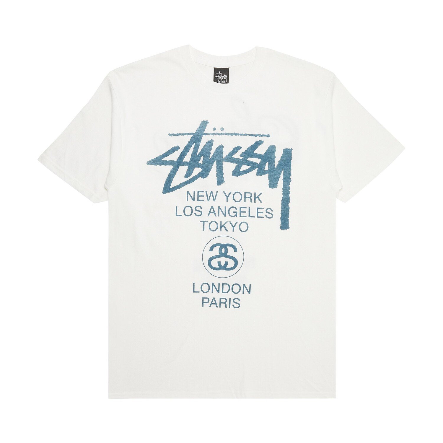 

Футболка Stussy World Tour, цвет Белый/Бирюзовый