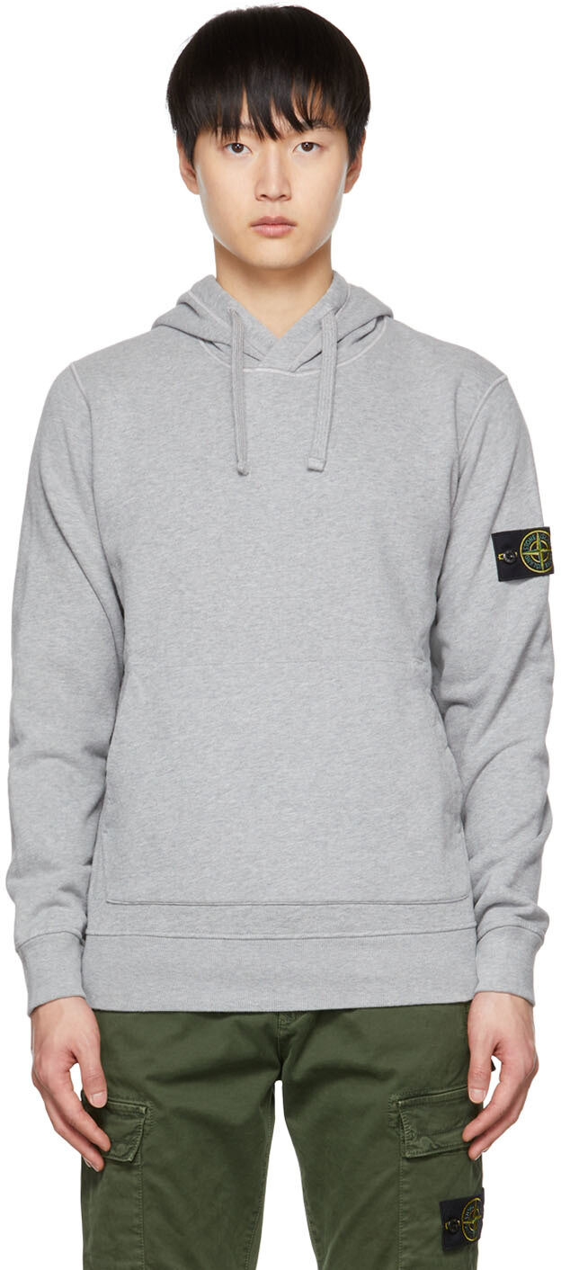 

Серый худи с нашивками Stone Island